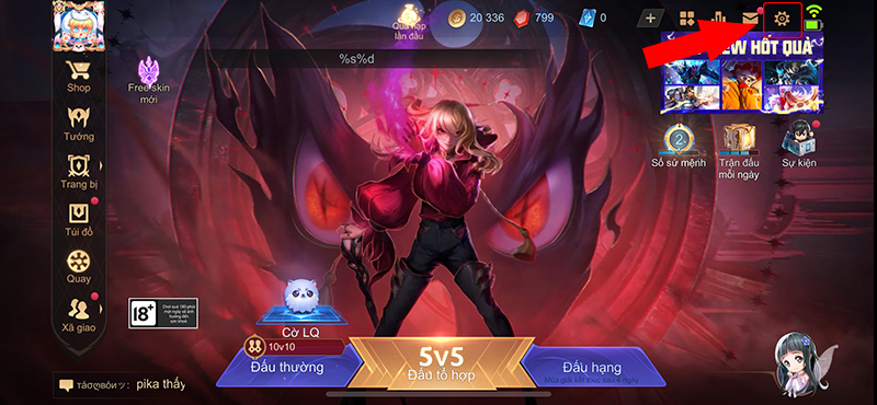 Truy cập vào game Liên Quân Mobile